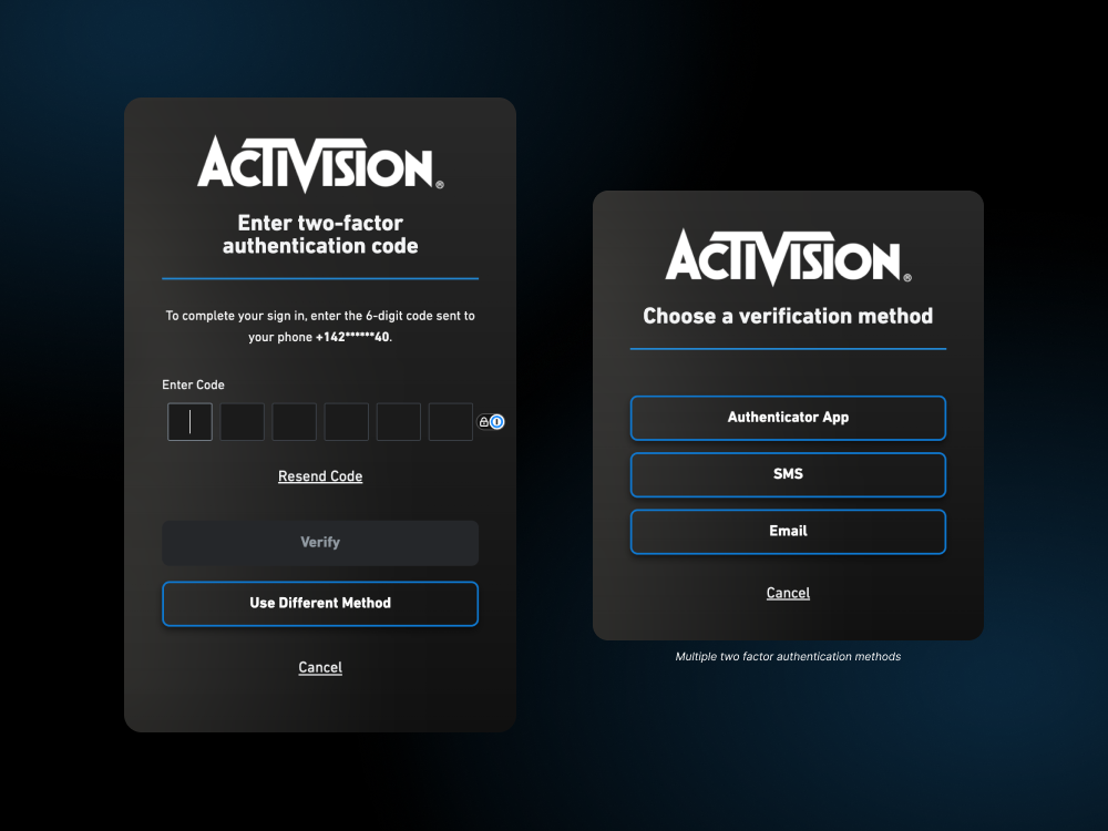 Activision account security experience