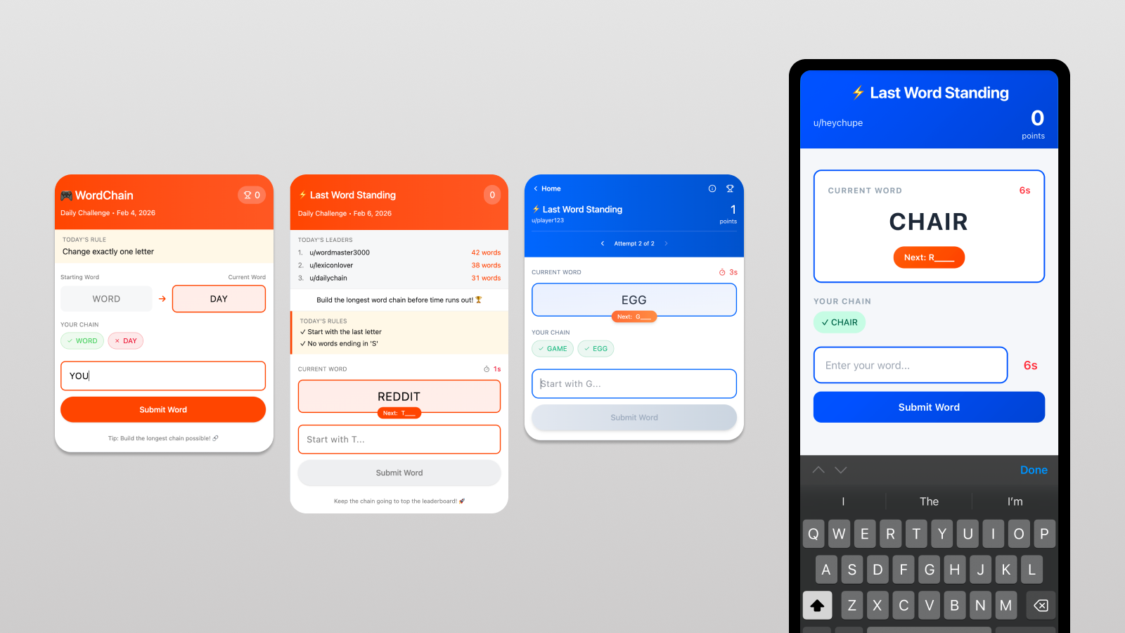 Early Last Word Standing prototype